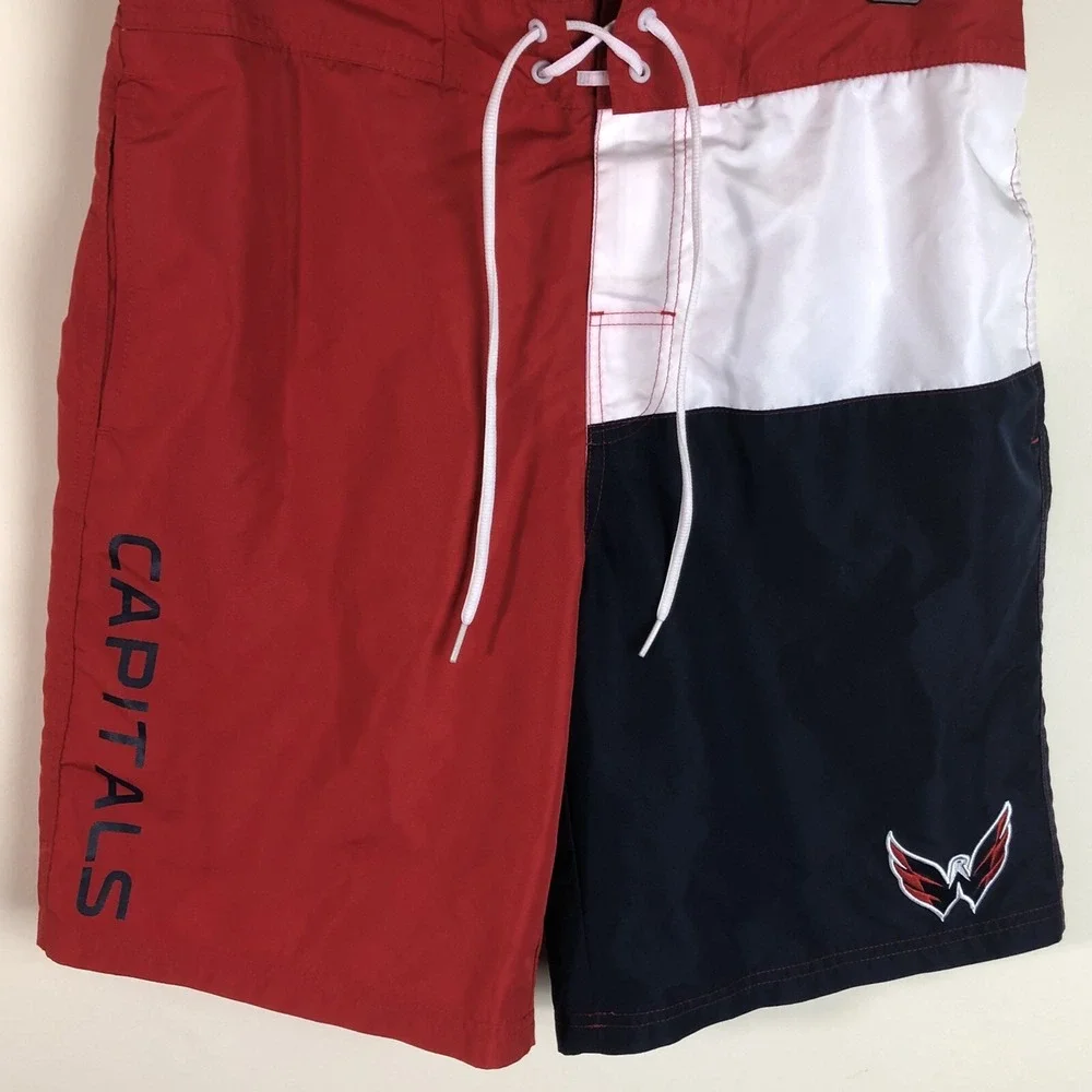 Washington Capitals G-III NHL Swim Trunks Board Shorts Mens Red Navy White Sz L